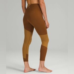 Lululemon Nulu Color Block High-Rise Tight 25” Leggings Copper Brown Bold Beige
